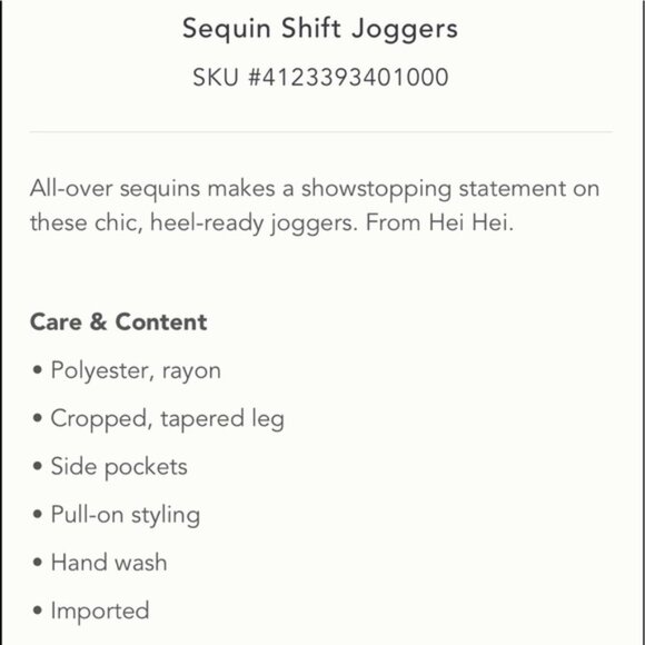 NWOT Anthropologie Hei Hei REVERSIBLE sequin joggers - Picture 5 of 16